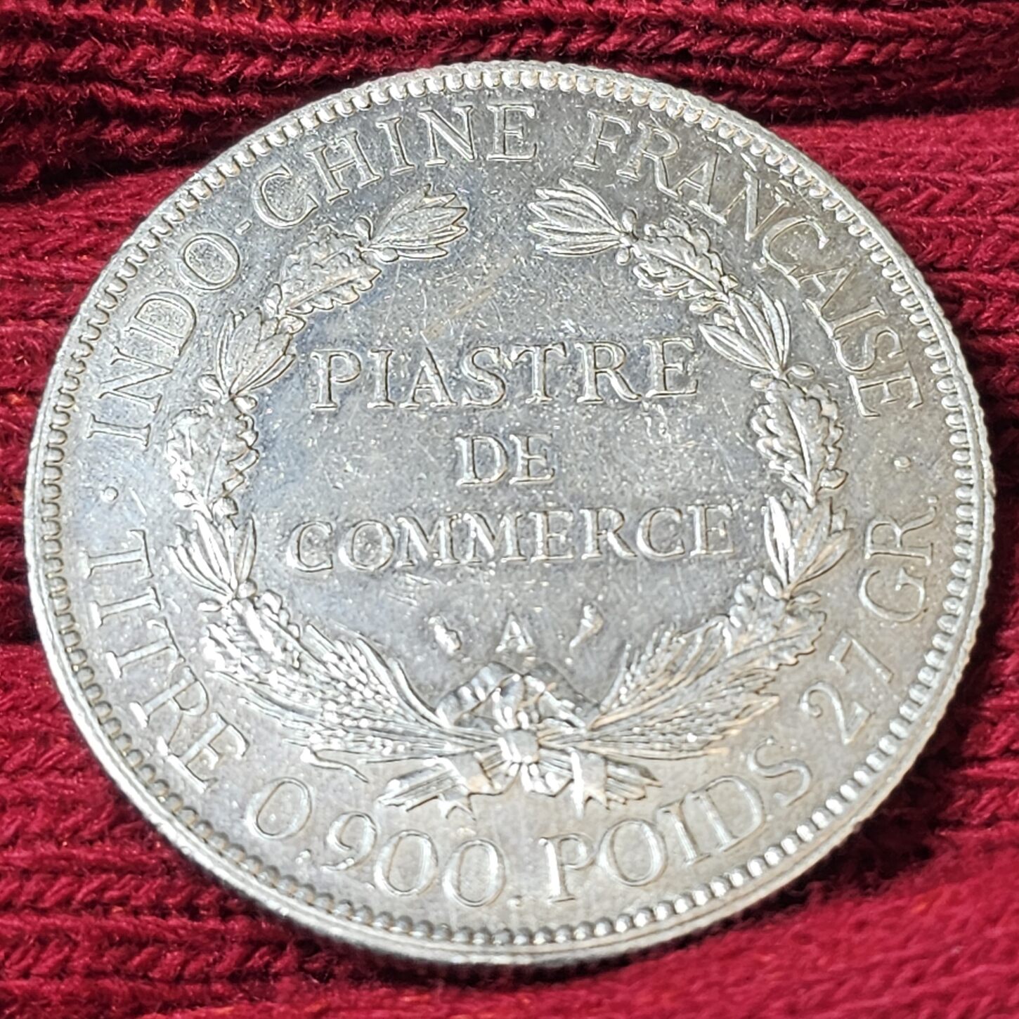 Französisch Indochina Piaster 1908 Piastre de Commerce USA AU min