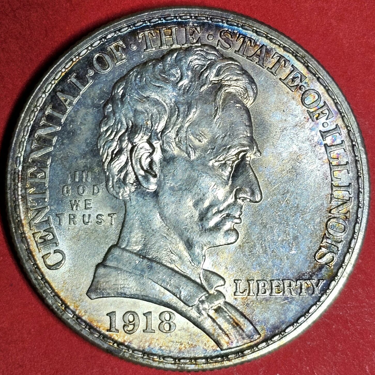 アメリカ合衆国　イリノイ州合衆国編入100周年記念　50セント銀貨　1918 アメリカ合衆国 イリノイ州合衆国編入100周年記念 50セント銀貨 1918