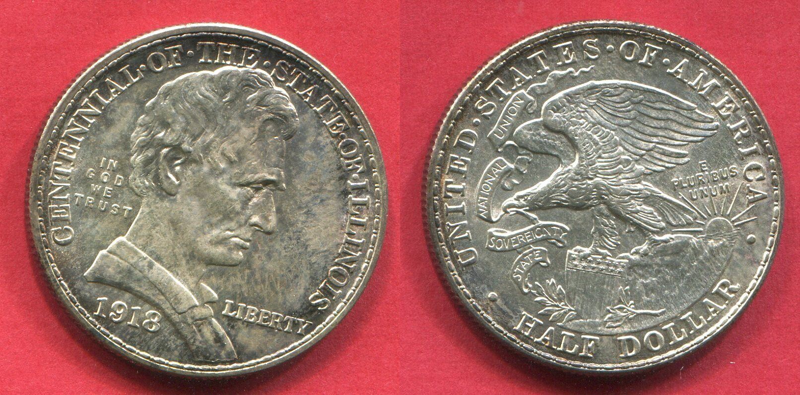 アメリカ合衆国　イリノイ州合衆国編入100周年記念　50セント銀貨　1918 アメリカ合衆国 イリノイ州合衆国編入100周年記念 50セント銀貨 1918