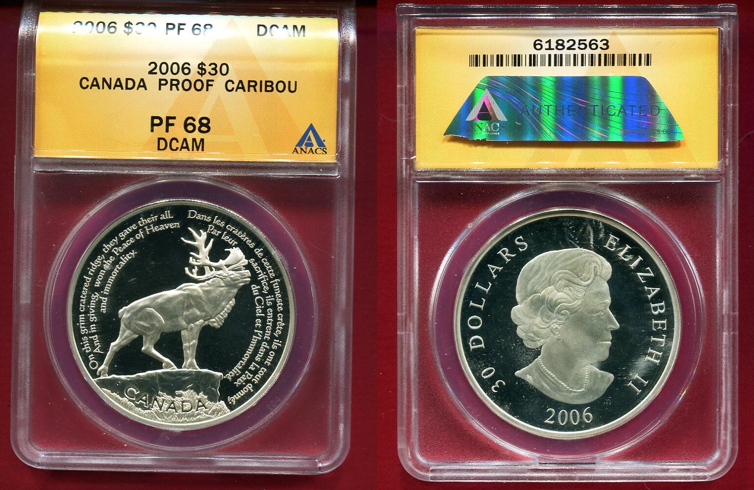 Kanada 30 Dollars Silberm nze 2006 Caribou PF68 DCAM MA Shops