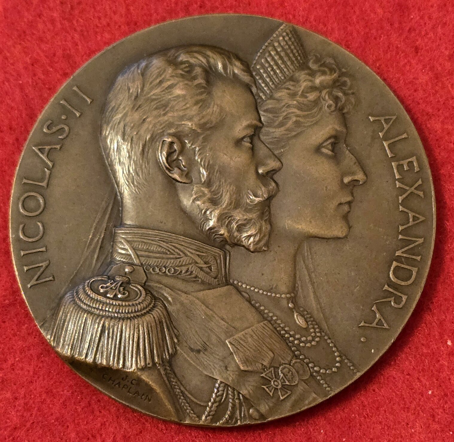 Médaille Paix & Alliance Russie/France - Nicolas II - Octobre 1896/1897 - Cuivre