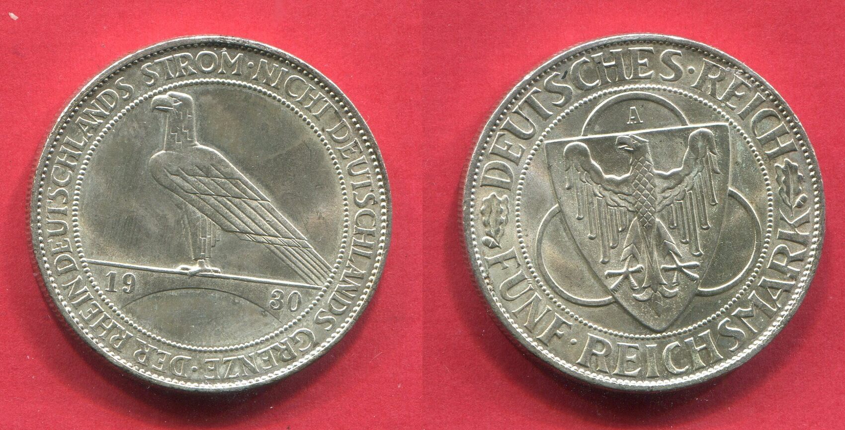 Weimarer Republik Deutsches Reich 5 Mark 1930 A Rheinlandräumung ...