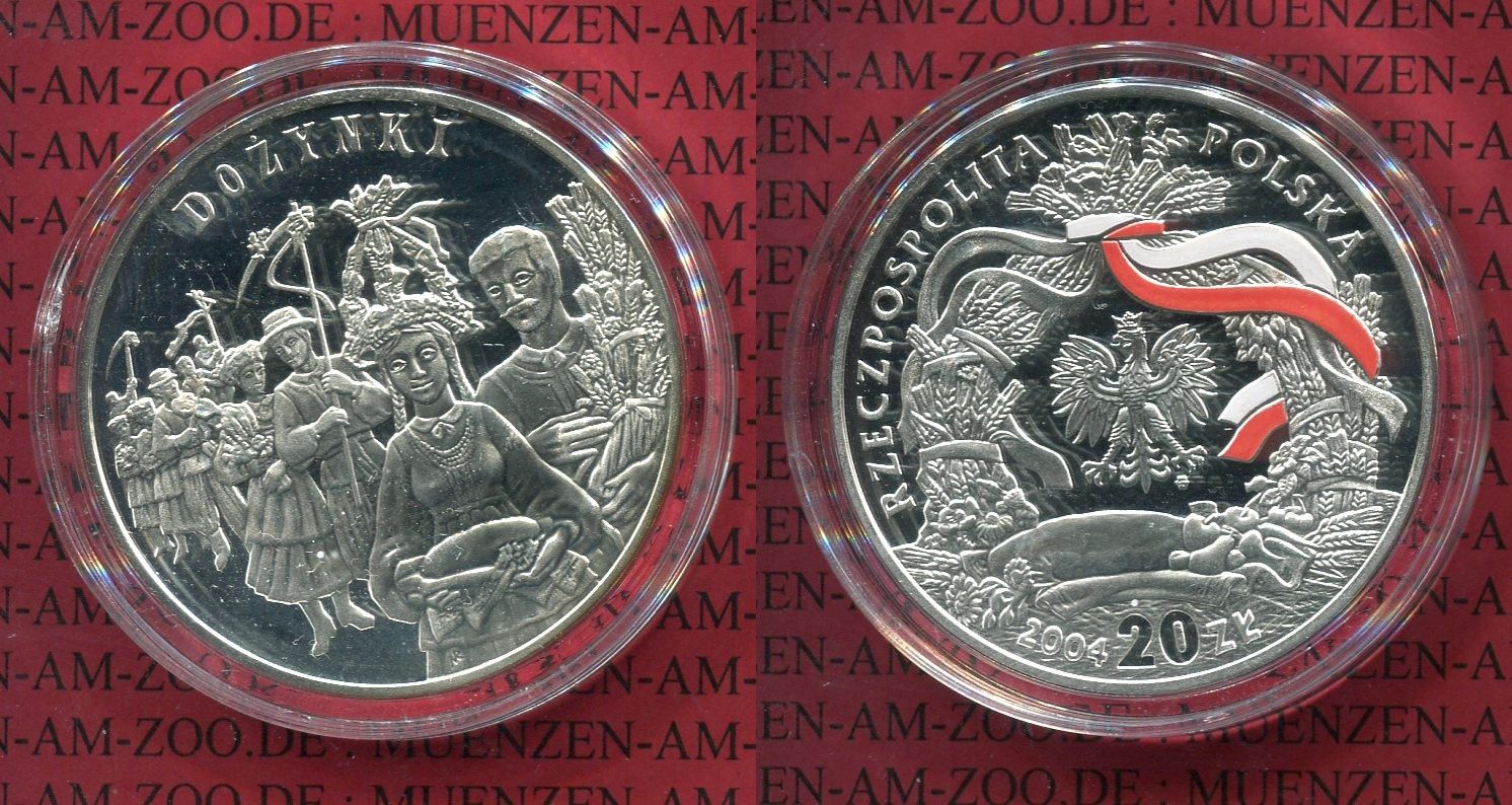 Polen Poland 20 Zloty Silber Polen 20 Zloty 2004 Dozynki Erntedankfest polen-poland-20-zloty-silber-polen-20-zloty-2004-dozynki-erntedankfest