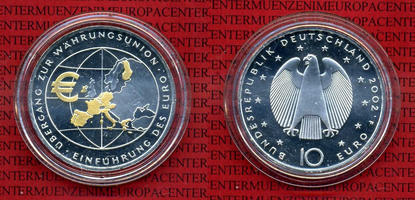 10 Euro Gedenkmünzen 2002 Bis 2010 Deutschland 10 Euro Silbermünze Dutschland 2002 10 Euro Übergang zur