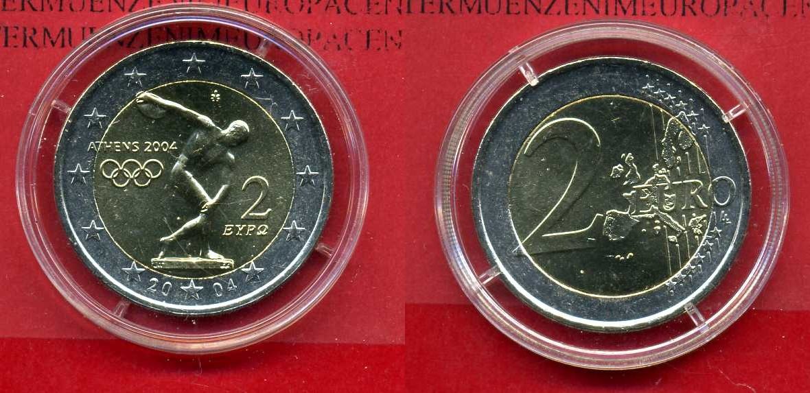 2 Euro Münze Olympische Spiele 2004 Wert Griechenland, Greece 2 Euro Gedenkmünze Griechenland 2004 2 Euro