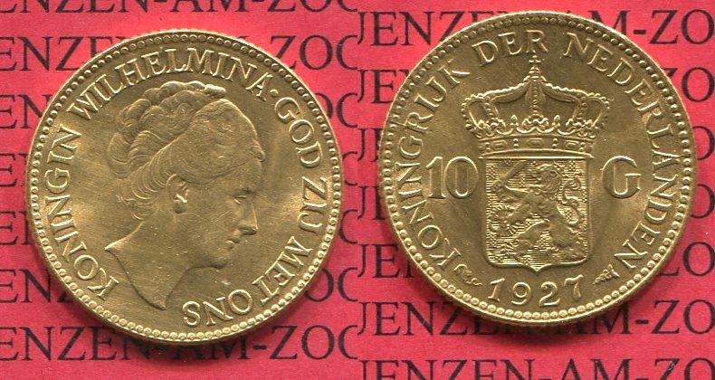 Niederlande Holland 10 Gulden Goldmünze Kursmünze Niederlande, Holland ...