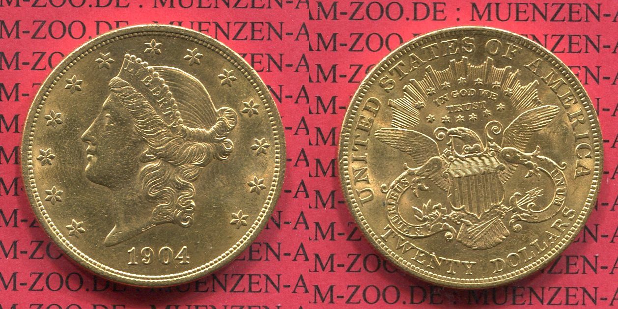 20 Dollars Gold Liberty Double Eagle USA 20 Dollars Liberty, Frauenkopf ...