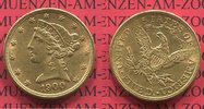 USA 5 Dollars Half eagle USA 5 Dollars Liberty, Frauenkopf, Coronet Head 1900 (P) Gold Picture