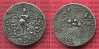 Religiöse Medaille aus 8 Reales Münze Münzschmuck Silber Handarbeit aus 8 Reales Münze La Conception Maria Joseph Jesus Picture