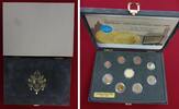 Vatikan Papst Benedikt XVI. Kursmünzensatz mit Goldmedaille Vatikan Kursmünzensatz 2006 1 Cent bis 2 Euro, 8 Münzen mit Goldmedaille