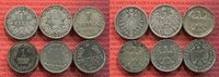 Deutsches Reich bis BRD 6 x 1 Mark Kursmünzen 6 x 1 Mark Lot 6 verschiedene Typen Silber und Ku/Ni 1874 - 1978 Picture