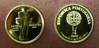 Portugal 1/4 Euro Mini-Goldmünze 1/20 Unze Portugal 2007 1/4 Euro Goldmünze Heiliger Antonius, Santo Antonio