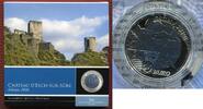 Luxemburg Luxembourg 5 Euro Bimetallkmünze aus Silber und Niob, Burg Esch-Sauer (Buerg Esch am Lach) -
