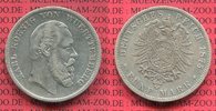 Württemberg, German Empire State of 5 Mark Silbermünze Kursmünze, König Karl Picture