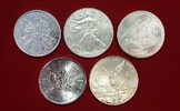 Verschiedene Länder 5 Silbermünzen je 1 Unze Silber Fünf Silberunzen - Wertanlage Picture