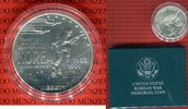 1 Dollar Silbermünze 1991 USA Korean War M...