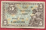 Bundesrepublik Deutschland 5 DM Deutsche Mark Kopfgeld B-Stempel 1948 Kopfgeld 1948 Picture