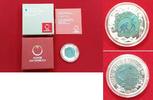 Österreich 25 Euro Bimetall Niob Evolution Farbmünze - vom Affen zum Neandertaler - Umkarton ist leicht geknickt Picture