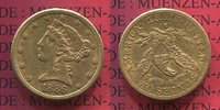 USA 5 Dollars Half eagle Liberty, Frauenkopf, Coronet Head Gold Picture