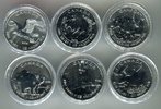 Kanada 6 x 5 Dollar Silbermünzen Wildlife Serie 6 x 1 Unze Silber Elch, Bär, Bison, Raubkatze, Vogel und Hirsch