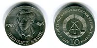 DDR 10 Mark Silbergedenkmünze 175. Geburtstag Heinrich Heine Picture