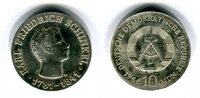DDR 10 Mark Silbergedenkmünze Gedenkmünze 125. Todestag Karl Friedrich Schinkel Picture
