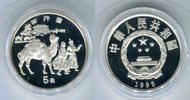 China 5 Yuan Silbermünze Karawane auf der Seidenstraße