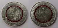 Bundesrepublik Deutschland 5 Euro Münze Tropische Zone Gedenkmünze mit lichtdurchlässigem rotem Polymerring -
