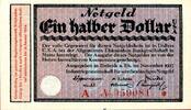 Wertbestaendiges Notgeld Ein halber Dollar Biebrich am Rhein Industriegemeinschaft -