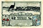 Wertbestaendiger Notgeldschein Zweiundvierzig Goldpfennig Ein Zehntel Dollar Reichsfinanzministerium Bezirk Laufen -