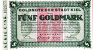 Goldnote Fuenf Goldmark Zwei Dollar Zehn Cent Stadthauptkasse Kiel Serie C -