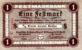 Gutschein Eine Festmark Ein Viertel Dollar Deutsche Festmarkbank Aktiengesellschaft Bremen -