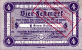 Gutschein Vier Festmark Ein Dollar Deutsche Festmarkbank Aktiengesellschaft Bremen -