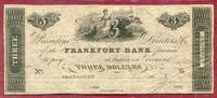 USA Remainder 3 Dollars 18.. Kentucky Frankfort Bank Used see picture