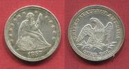USA 25 Cents QUARTER DOLLAR Seated Liberty without Arrows -
