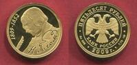 Russland Russia 50 Rubel Gold 1/4 Unze 2009 Gogol 200. Geburtstag Birthday proof w capsule