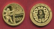 China, Peoples Republic, Volksrepublik 150 Yuan Gold 1/3 Unze Olympische Spiele Peking Beijing Olympics Bogenschießen Archery -