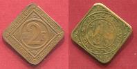 Gent Notgeld 2 Franken Deutsche Besetzung I. Weltkrieg Stadt Gent Eisen Bronze Kupfer Galvanisiert -