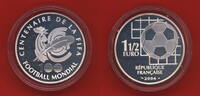 1,50 Euro Silbermünze 2004 Frankreich 100 Jahre FIFA - Fußball WM 2006 Deutschland Polierte Platte mit Kapsel