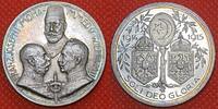 Deutschland 1. Weltkrieg The Great War Silbermedaille 1915 Der neue Dreibund Wilhelm II. Franz Josep