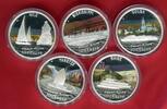 Tuvalu 5 x 1 Dollar Farbmünzen Great River Journeys - Rhein, Wolga, Jangtsekiang, Mississippi & Nil -