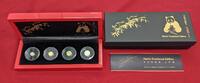 Ruanda 10, 25, 50 & 100 FRW Francs Metric Fractional Edition - Giant Panda Goldmünzen -