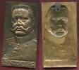 Deutsches Kaiserreich 1. Weltkrieg Bronze Guß Plakette mit Hängevorrichtung von Hindenburg -