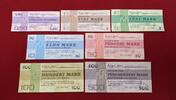 DDR Eastern Germany 50 Pfennig bis 500 Mark, 7 Scheine Forumschecks Satz -