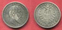 Württemberg, German Empire State of 5 Mark Silbermünze Württemberg 5 Mark 1874, Kursmünze, König Karl , J. 173 -