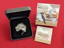 Australien 1 Dollar Silbermünze - 1 oz Silver Coin OVP Australian Map Shaped Coin - Kookaburra -