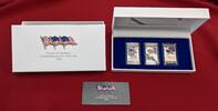 Mesa Grande, USA 3 x 1 Dollar Kupfer vernickelt Medaillen Flags of America - Commemorative Coin Set - Flaggen von Amerika -