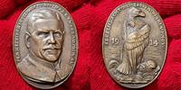 Bronze Guß Hochoval 1914 Deutschland  Karl Goetz Medaille Kaiserreich Admiral Graf Spee Seeschlacht bei Santa Maria Chile Hochval  Rar fast wie g...
