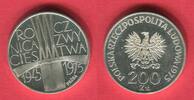 Polen, Poland, Polska 200 Zloty Silbermünze Probe 30 Jahre Kriegsende 1945-1975, Probe, -
