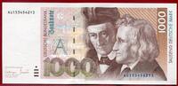 BRD Bundesrepublik Deutschland, FRG, Germany 1000 DM Banknote Geldschein Gebrüder Grimm Wörterbuch Serie AG Seltenes Jahr Rare Year -